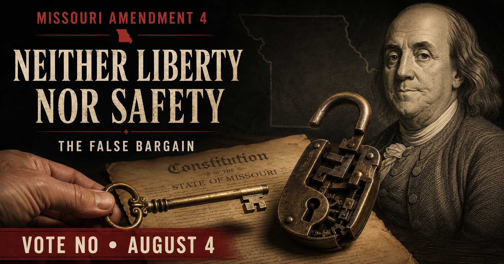 Benjamin Franklin's warning about trading liberty for safety, applied to Missouri's Amendment 4
